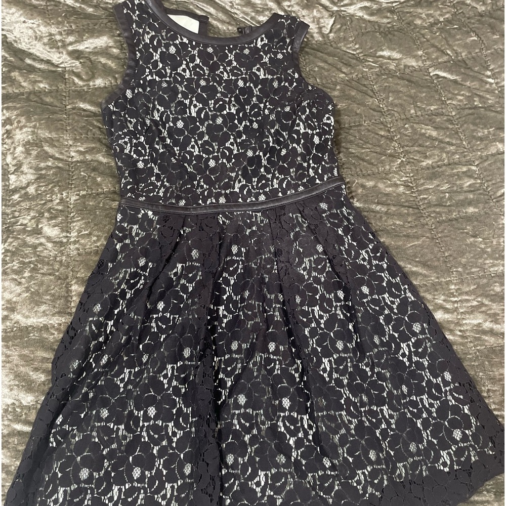 Semi formal black with blue underlay dress